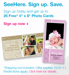 SeeHere 25 FREE 4x8 Photo Cards