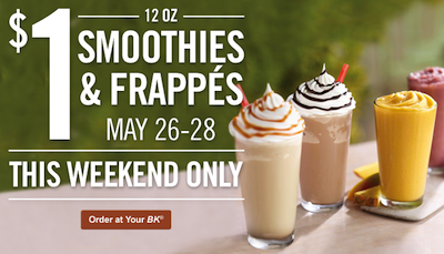 Burger King Smoothies Frappes Deal