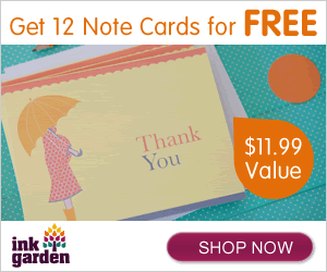 InkGarden 12 FREE Note Cards