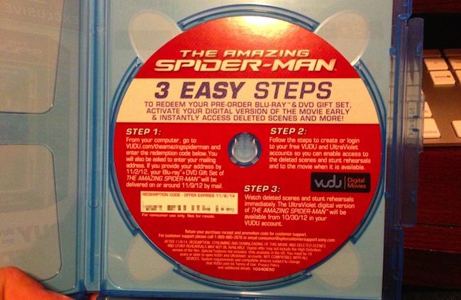 The Amazing Spider Man Instruction Card