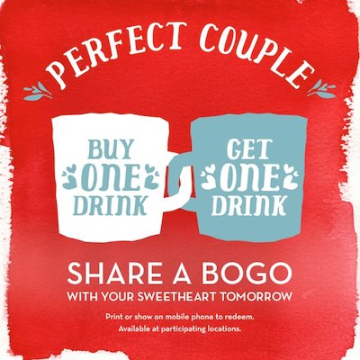Caribou Coffee B1G1 FREE Drinks (2/14 Only)