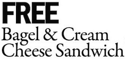 Brueggers FREE Bagel Cream Cheese