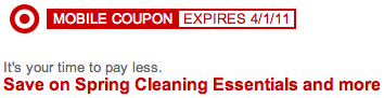 Target Spring Cleaning Mobile Coupons