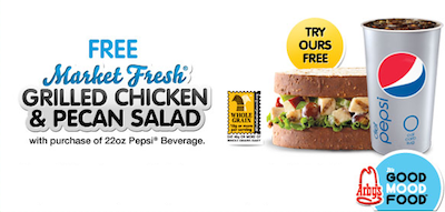 Arbys FREE Grilled Chicken Pecan Salad Sandwich