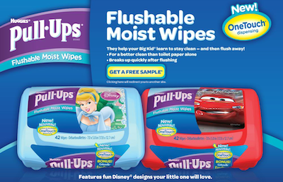 Huggies Flushable Moist Wipes Sample