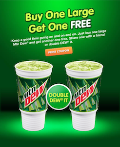 Arbys BOGO Mountain Dew