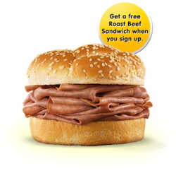 Arbys FREE Roast Beef Sandwich