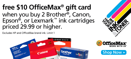 OfficeMax Ink Gift Card Deal