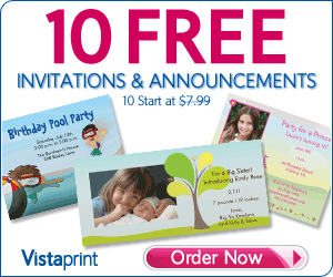 Vistaprint 10 FREE Invitations Announcements