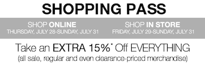 Kohls 15 Shopping Pass