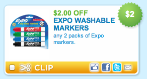 Expo Washable Dry Erase Markers Printable Coupon