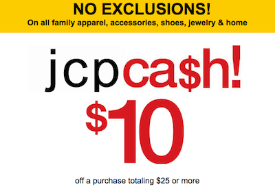 JCPenney 10 off 25