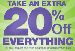 Kohls Extra 20 Sitewide