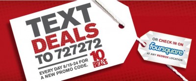 Redbox Text Deals August 2011