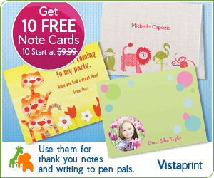 Vistaprint 10 FREE Note Cards