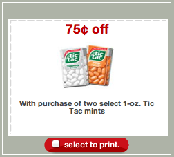 Tic Tac Target Coupon