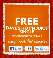 Wendys FREE Daves Hot n Juicy Single