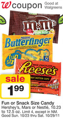 Walgreens Snack Size Candy Deal