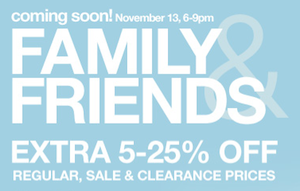 Sears Friends Family Sale