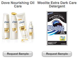 Target Dove Woolite Samples