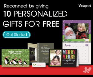 Vistaprint FREE Personalized Holiday Gifts