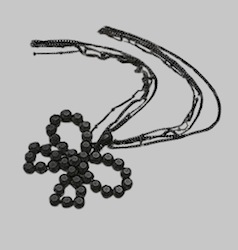 Bow Tied Black Rhinestone Necklace