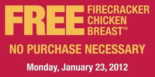 Panda Express FREE Firecracker Chicken Breast Coupon