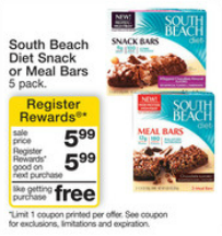 Walgreens South Beach Bars Register Reward Deal