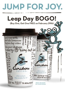 Caribou Coffee Leap Day BOGO Coupon