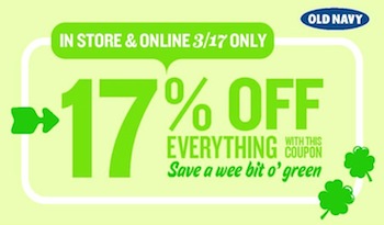 Old Navy Coupon Code 17 Off