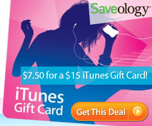 Saveology iTunes Gift Card Deal