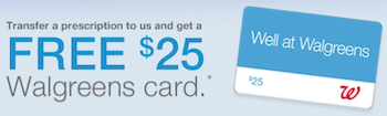 Walgreens Prescription Transfer Gift Card