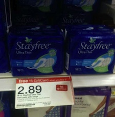 Stayfree Pads Target Gift Card Deal