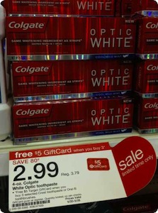 Colgate Optic White Gift Card Deal