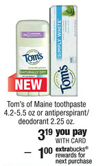 Toms of Maine Deodorant Deal CVS