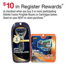 Walgreens Gillette ProGlide Register Reward Deal