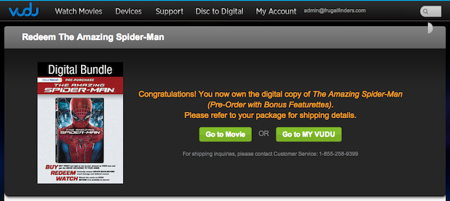 The Amazing Spider Man Vudu Redemption