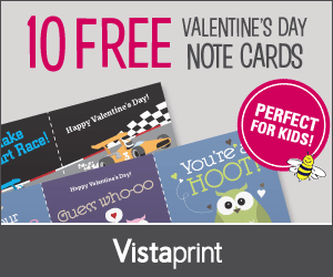 Vistaprint FREE Valentines Day Note Cards