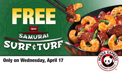 Panda Express FREE Samurai Surf Turf