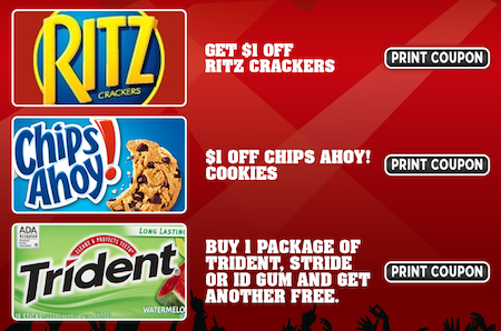 Ritz Chips Ahoy Trident Coupons
