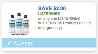 Listerine Whitening Coupon