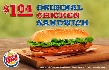 Burger King Chicken Sandwich Offer