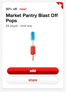 Target Blast Off Pops Cartwheel Offer