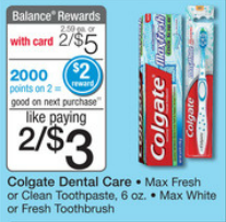 Walgreens Colgate Max Fresh