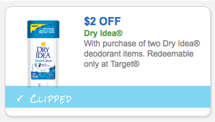 Dry Idea Target Coupon