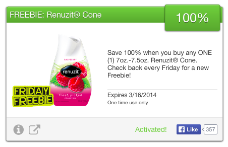 SavingStar FREE Renuzit Cone