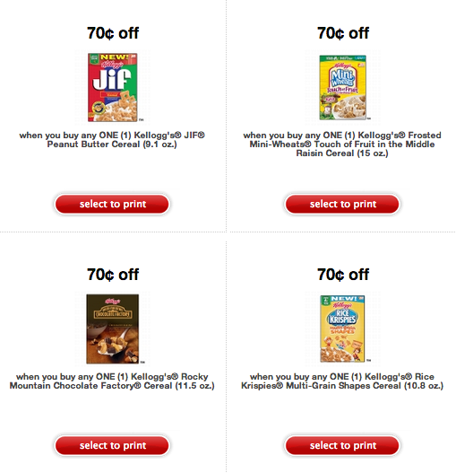 Kelloggs Cereal Printable Coupons